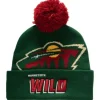 Mitchell & Ness Knit-Punch Out Pom Knit Minnesota Wild