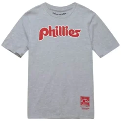 Youth Mitchell & Ness Big Kids-Pushed Logo Tee Philadelphia Phillies