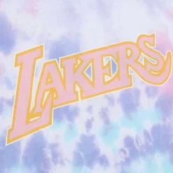Men Mitchell & Ness T-Shirts & Tops-Rainbow Sherbet Tee Los Angeles Lakers
