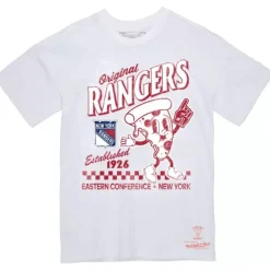Men Mitchell & Ness T-Shirts & Tops-Ranger Pizza Tee New York Rangers
