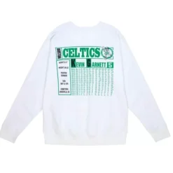 Men Mitchell & Ness T-Shirts & Tops-Retro Card Crew Longsleeve Boston Celtics Kevin Garnett