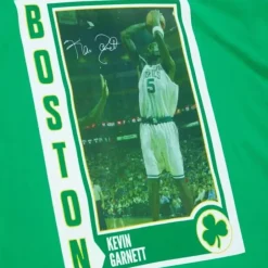 Men Mitchell & Ness T-Shirts & Tops-Retro Card Tee Boston Celtics Kevin Garnett