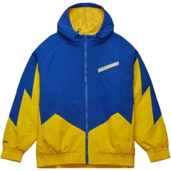 Men Mitchell & Ness Jackets & Outerwear-Retro Full Zip Jacket Golden State Warriors