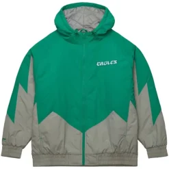 Men Mitchell & Ness Jackets & Outerwear-Retro Full Zip Jacket Philadelphia Eagles