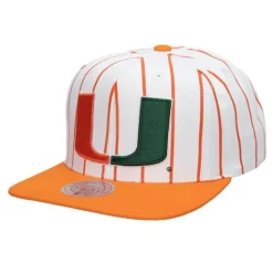 Mitchell & Ness Snapback-Retro Pinstripe Snapback University Of Miami