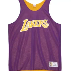 Men Mitchell & Ness T-Shirts & Tops-Reversible Mesh Tank Los Angeles Lakers