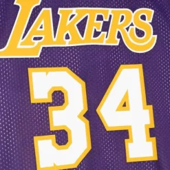 Men Mitchell & Ness T-Shirts & Tops-Reversible Mesh Tank Los Angeles Lakers Shaquille O'Neal