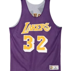 Men Mitchell & Ness T-Shirts & Tops-Reversible Mesh Tank Los Angeles Lakers Magic Johnson