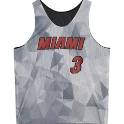 Men Mitchell & Ness T-Shirts & Tops-Reversible Mesh Tank Miami Heat Dwyane Wade