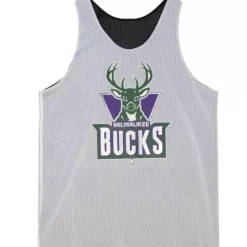 Men Mitchell & Ness T-Shirts & Tops-Reversible Mesh Tank Milwaukee Bucks
