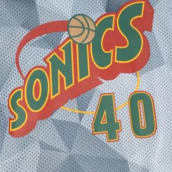 Men Mitchell & Ness T-Shirts & Tops-Reversible Mesh Tank Seattle Supersonics Shawn Kemp