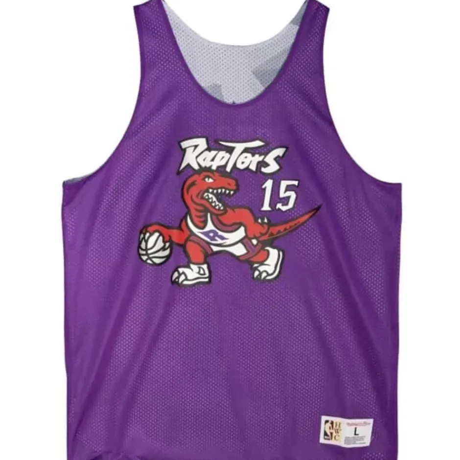 Men Mitchell & Ness T-Shirts & Tops-Reversible Mesh Tank Toronto Raptors Vince Carter