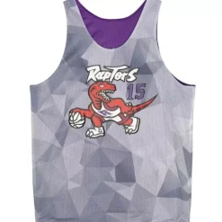 Men Mitchell & Ness T-Shirts & Tops-Reversible Mesh Tank Toronto Raptors Vince Carter