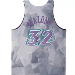Men Mitchell & Ness T-Shirts & Tops-Reversible Mesh Tank Utah Jazz Karl Malone