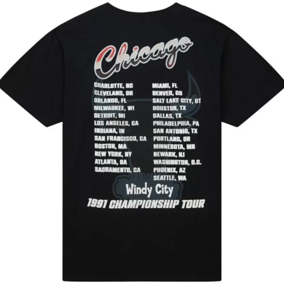Men Mitchell & Ness T-Shirts & Tops-Rock On Tour Ss Tee Hwc Chicago Bulls