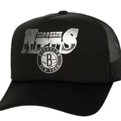 Mitchell & Ness Snapback-Rock On Trucker Brooklyn Nets