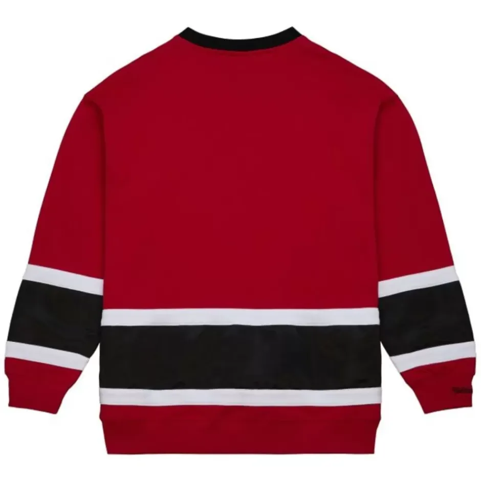 Men Mitchell & Ness Hoodies & Sweatshirts-Satin Insert Fleece Crew San Francisco 49Ers