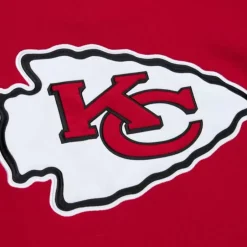 Men Mitchell & Ness Hoodies & Sweatshirts-Satin Insert Fleece Crew Kansas City Chiefs