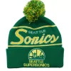 Mitchell & Ness Knit-Script Pom Beanie Hwc Seattle Supersonics