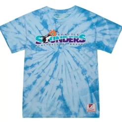 Men Mitchell & Ness T-Shirts & Tops-Script Tee Seattle Sounders Fc