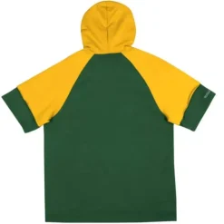 Men Mitchell & Ness Hoodies & Sweatshirts-Shortsleeve Fleece Hoodie Green Bay Packers