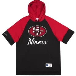 Men Mitchell & Ness Hoodies & Sweatshirts-Shortsleeve Fleece Hoodie San Francisco 49Ers
