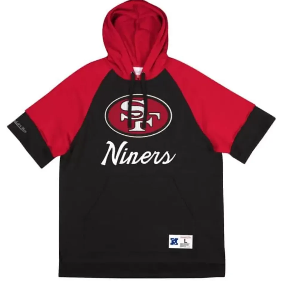 Men Mitchell & Ness Hoodies & Sweatshirts-Shortsleeve Fleece Hoodie San Francisco 49Ers