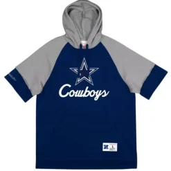 Men Mitchell & Ness Hoodies & Sweatshirts-Shortsleeve Fleece Hoodie Dallas Cowboys