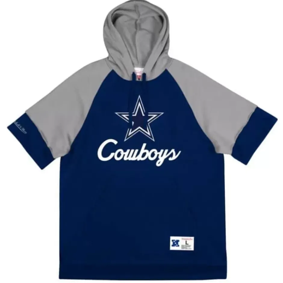 Men Mitchell & Ness Hoodies & Sweatshirts-Shortsleeve Fleece Hoodie Dallas Cowboys