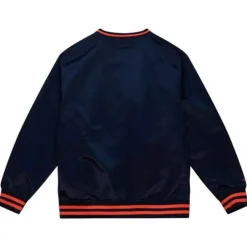 Men Mitchell & Ness Jackets & Outerwear-Sideline Pullover Satin Jacket Houston Astros