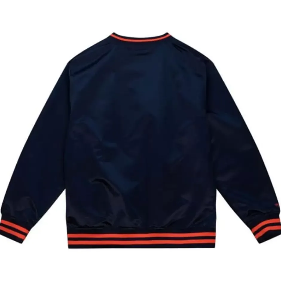 Men Mitchell & Ness Jackets & Outerwear-Sideline Pullover Satin Jacket Houston Astros