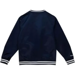 Men Mitchell & Ness Jackets & Outerwear-Sideline Pullover Satin Jacket New York Yankees