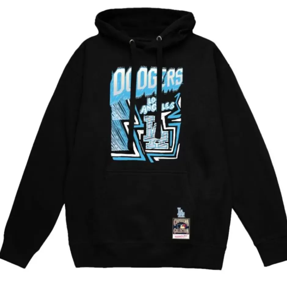 Men Mitchell & Ness Hoodies & Sweatshirts-Sidewalk Sketch Hoodie Los Angeles Dodgers