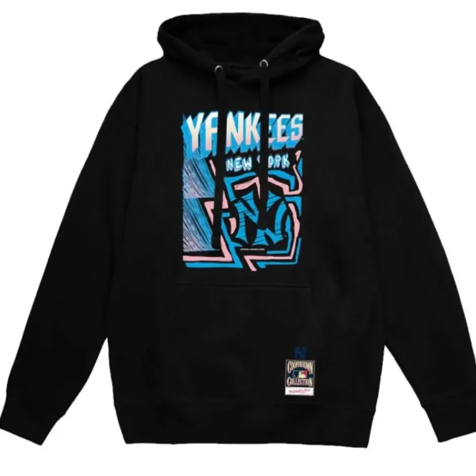 Men Mitchell & Ness Hoodies & Sweatshirts-Sidewalk Sketch Hoodie New York Yankees