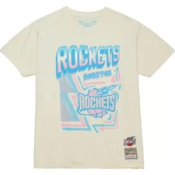 Men Mitchell & Ness T-Shirts & Tops-Sidewalk Sketch Ss Tee Hwc Houston Rockets