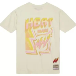Men Mitchell & Ness T-Shirts & Tops-Sidewalk Sketch Ss Tee Hwc Miami Heat
