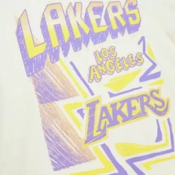Men Mitchell & Ness T-Shirts & Tops-Sidewalk Sketch Ss Tee Hwc Los Angeles Lakers