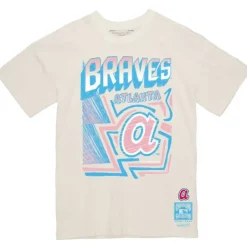 Men Mitchell & Ness T-Shirts & Tops-Sidewalk Sketch Tee Atlanta Braves