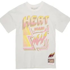 Men Mitchell & Ness T-Shirts & Tops-Sidewalk Sketch Tee Miami Heat