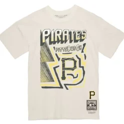 Men Mitchell & Ness T-Shirts & Tops-Sidewalk Sketch Tee Pittsburgh Pirates