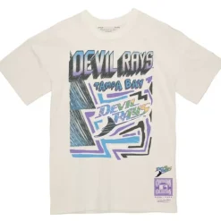 Men Mitchell & Ness T-Shirts & Tops-Sidewalk Sketch Tee Tampa Bay Rays