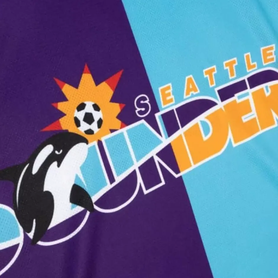 Men Mitchell & Ness T-Shirts & Tops-Since 96 2.0 Split Color Mesh Tank Seattle Sounders Fc