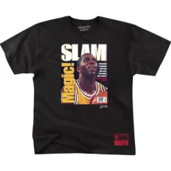 Men Mitchell & Ness T-Shirts & Tops-Slam Cover '96 Los Angeles Lakers Magic Johnson