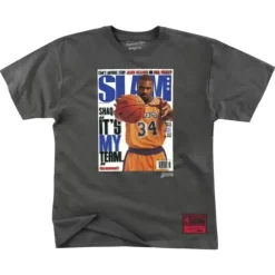 Men Mitchell & Ness T-Shirts & Tops-Slam Cover '99 Los Angeles Lakers Shaquille O'Neal