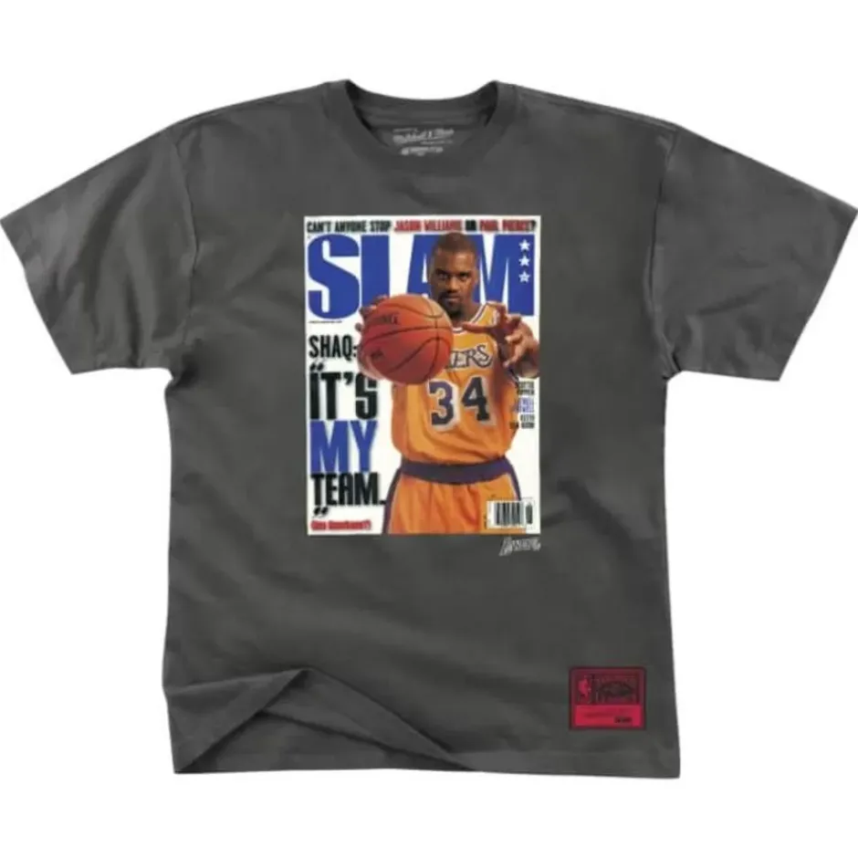Men Mitchell & Ness T-Shirts & Tops-Slam Cover '99 Los Angeles Lakers Shaquille O'Neal