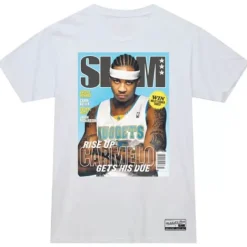 Men Mitchell & Ness T-Shirts & Tops-Slam Cover Denver Nuggets Carmelo Anthony