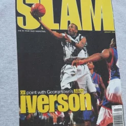 Men Mitchell & Ness T-Shirts & Tops-Slam Cover Georgetown University Allen Iverson