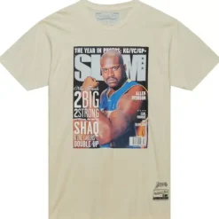 Men Mitchell & Ness T-Shirts & Tops-Slam Cover Los Angeles Lakers Shaquille O'Neal