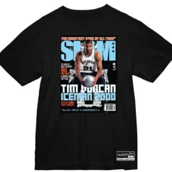 Men Mitchell & Ness T-Shirts & Tops-Slam Cover San Antonio Spurs Tim Duncan