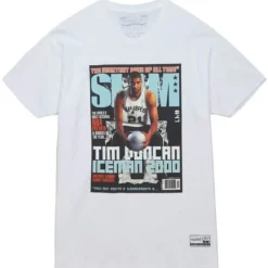 Men Mitchell & Ness T-Shirts & Tops-Slam Cover San Antonio Spurs Tim Duncan